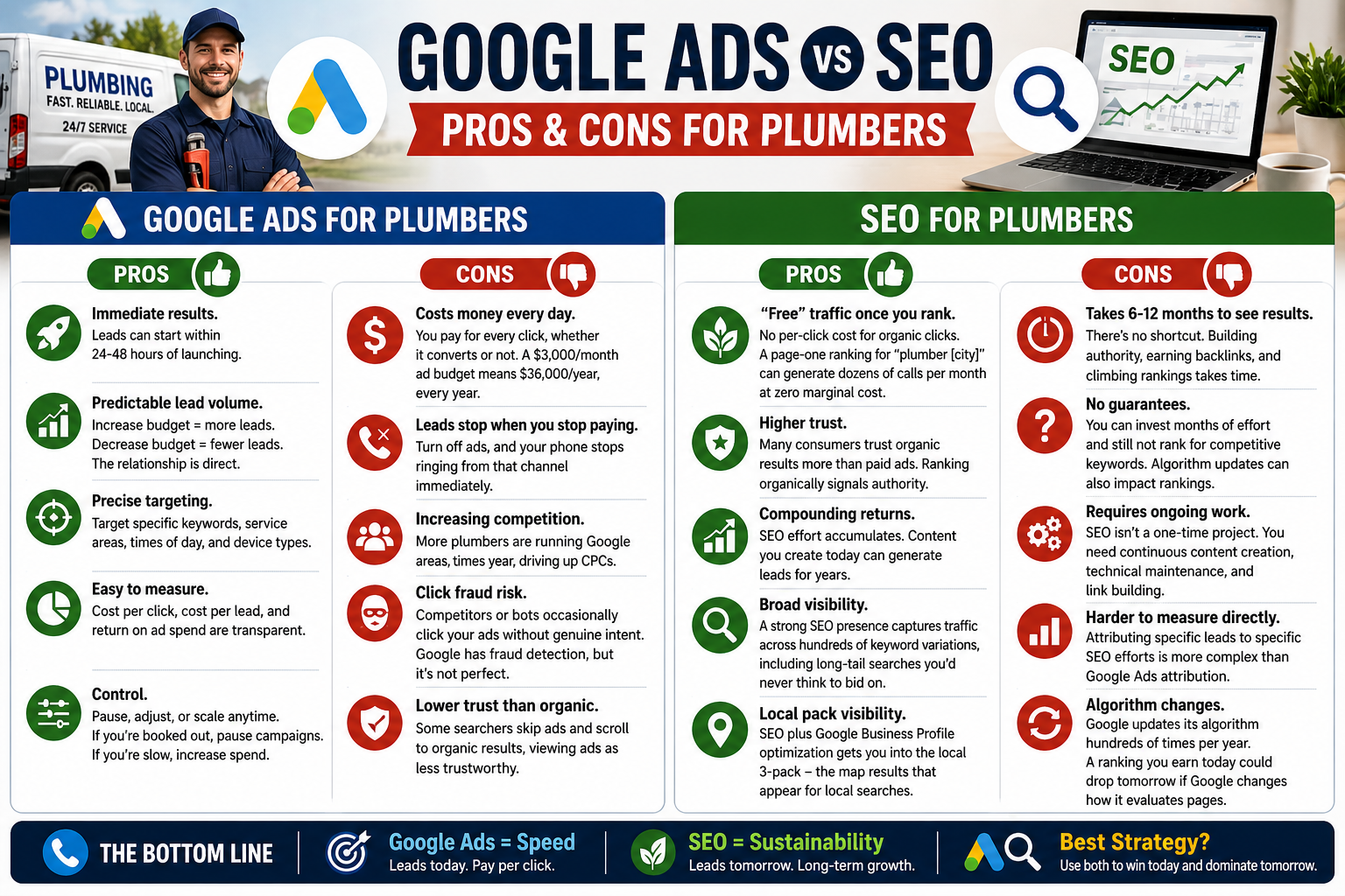 Google Ads: Pros and Cons for Plumbers