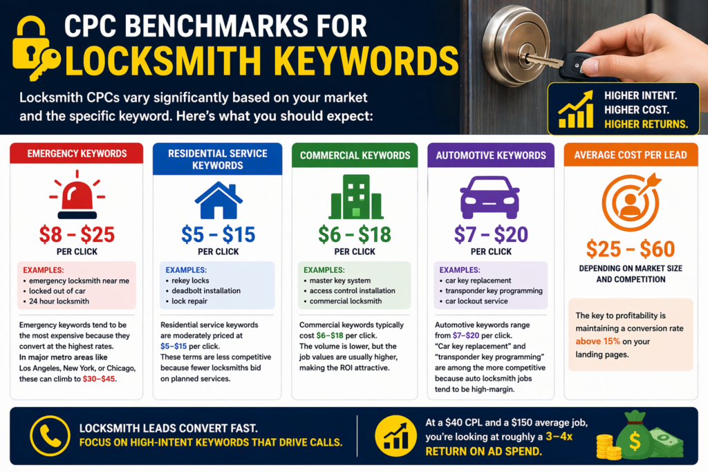 CPC Benchmarks for Locksmith Keywords